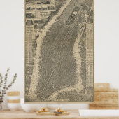  kaart van New York (1879) 4 Poster (Keuken)