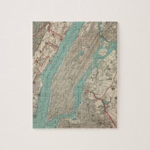  kaart van New York (1890) Legpuzzel