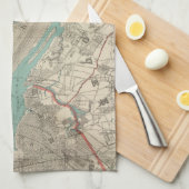  kaart van New York (1890) Theedoek (Quarter Fold)