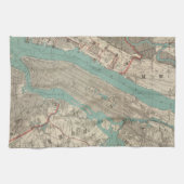  kaart van New York (1890) Theedoek (Horizontaal)