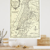  kaart van New York (1893) Poster (Keuken)