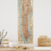  kaart van New York (1894) Poster (Keuken)