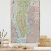 kaart van New York (1901) Poster (Keuken)