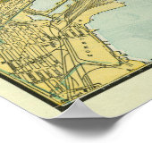  kaart van New York (1918) Poster (Hoek)