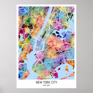 Kaart van New York City Poster
