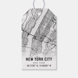 Kaart van New York City Trouwgunst Cadeaulabel