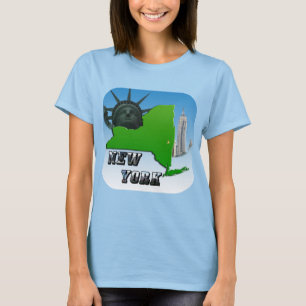 Kaart van New York, Vrijheidsbeeld, Monument voor T-shirt