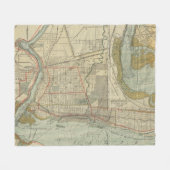 kaart van Niagara Herfsten NY (1893) Fleece Deken (Voorkant (Horizontaal))