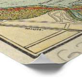 kaart van Niagara Herfsten NY (1893) Poster (Hoek)