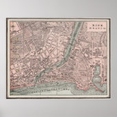  kaart van Nice Frankrijk (1901) Poster (Voorkant)