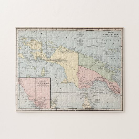  kaart van Nieuw-Guinea (1901) Legpuzzel (Horizontaal)