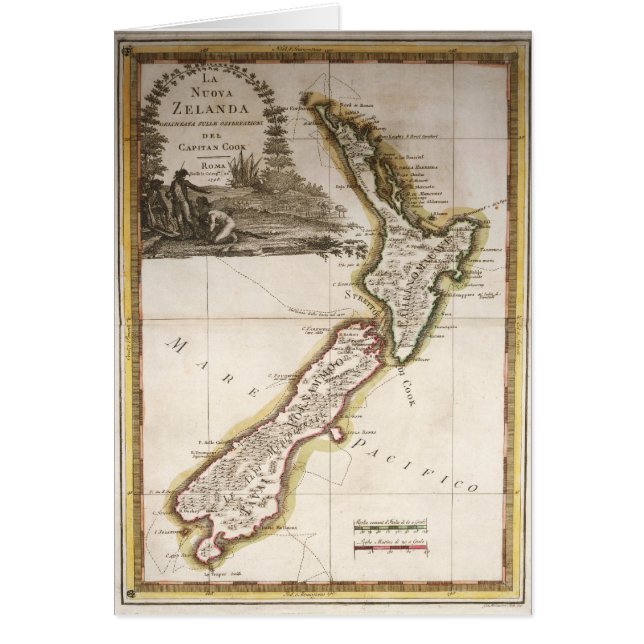 Kaart van Nieuw-Zeeland (Voorkant)