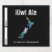 KAART VAN NIEUW-ZEELAND BIER ETIKET (Enkel label)