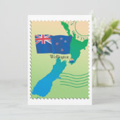 Kaart van Nieuw-Zeeland Uitnodigingen (Staand voorkant)