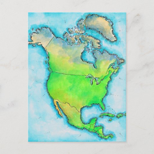 Kaart van Noord-Amerika (Voorkant)