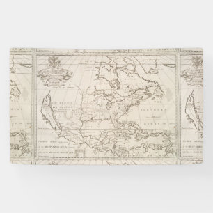 kaart van Noord-Amerika (1719) Spandoek