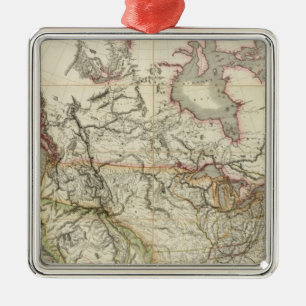 Kaart van Noord-Amerika 4 Metalen Ornament