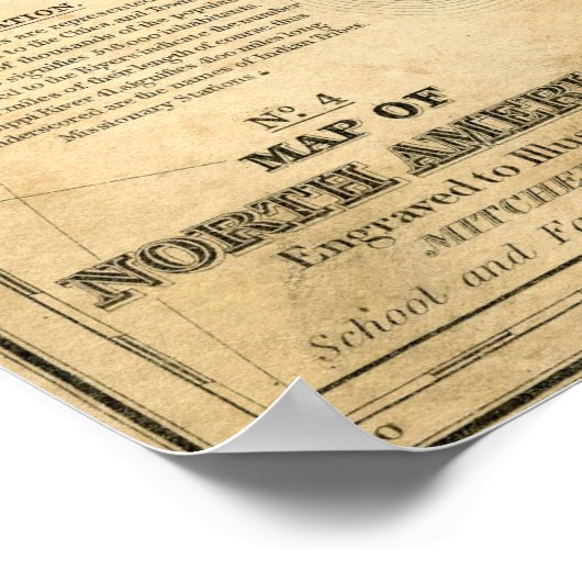 kaart van Noord-Amerika afdrukken Poster (Hoek)