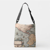  kaart van Noord-Amerika Crossbody Tas (Voorkant)