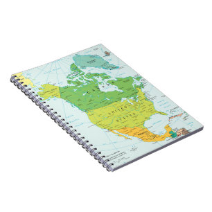 Kaart van Noord-Amerika Notitieboek