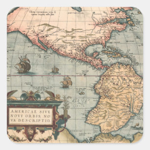  kaart van Noord-Amerika Vierkante Sticker