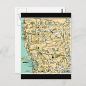  kaart van Noord-Californië (Voorkant / Achterkant)