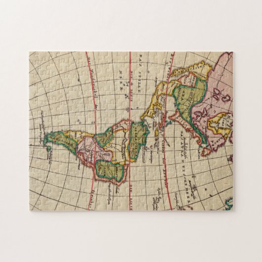  kaart van Noord- en Zuid-Amerika (1899) Legpuzzel (Horizontaal)