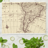  kaart van Noord- en Zuid-Amerika Theedoek (Gevouwen)