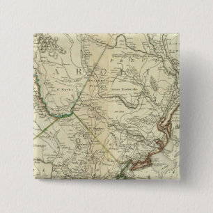 Kaart van Noord- en Zuid-Carolina Vierkante Button 5,1 Cm