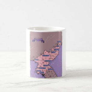 Kaart van Noord-Korea Koffiemok