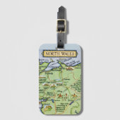 kaart van Noord-Wales Bagagelabel (Voorkant (verticaal))