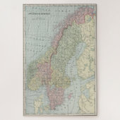 kaart van Noorwegen en Zweden (1901) Legpuzzel (Verticaal)