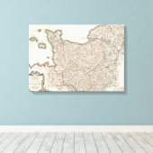 kaart van Normandië (1771) Canvas Afdruk (Insitu (Houten vloer))