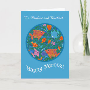 Kaart van Norooz van de Vissen van de Pret van de