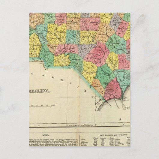 Kaart van North Carolina (Voorkant)