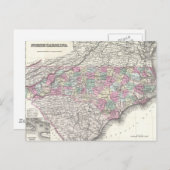  kaart van North Carolina (1855) (Voorkant / Achterkant)