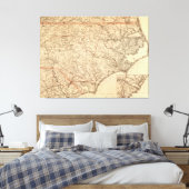  kaart van North Carolina (1865) Canvas Afdruk (Insitu (Slaapkamer))