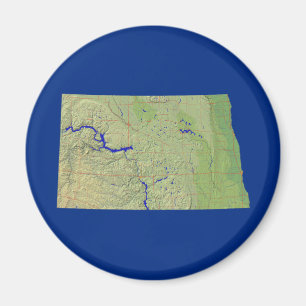 Kaart van North Dakota Magnet Magneet
