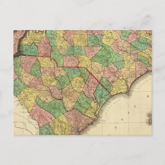 Kaart van North en South Carolina (Voorkant)