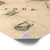  kaart van NYC en Brooklyn (1868) Poster (Hoek)