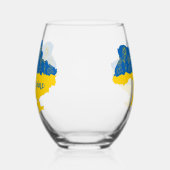 Kaart van Oekraïne met zonnebloem en Oekraïense vl Wijnglas Zonder Voet (Links)