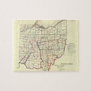 kaart van Ohio (1866) Legpuzzel