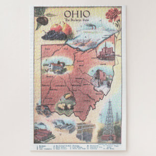 kaart van Ohio (1921) Legpuzzel