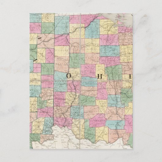 Kaart van Ohio en Indiana (Voorkant)