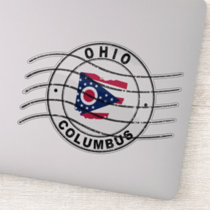 Kaart van Ohio, poststempel, reisstempel Sticker