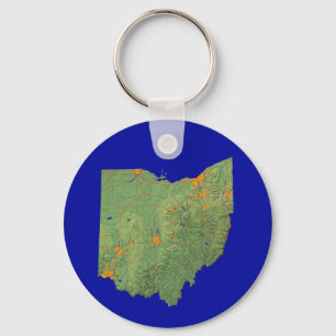 Kaart van Ohio Sleutelhanger