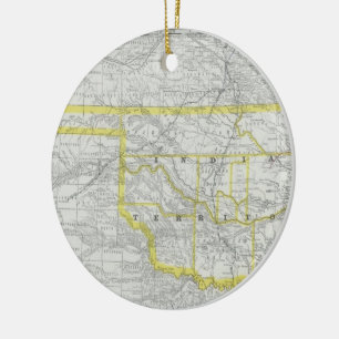 kaart van Oklahoma (1889) Keramisch Ornament