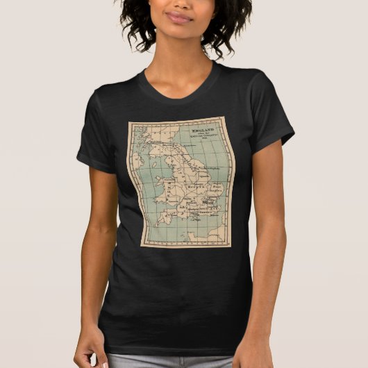Kaart van Old England T-shirt (Voorkant)