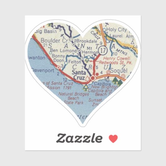 Kaart van Old Santa Cruz Sticker (Vel)