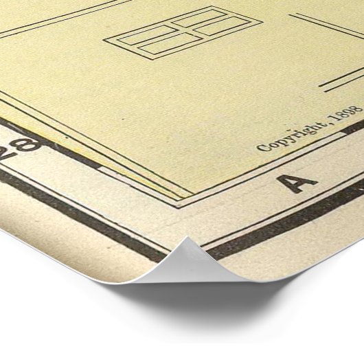 kaart van Omaha Nebraska (1903) Poster (Hoek)